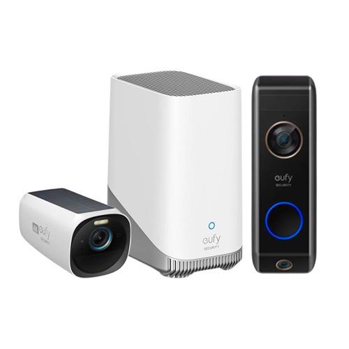 Eufycam 3 en Eufy Doorbell Dual met Eufy Homebase 3